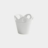 Petal Rim White Ceramic Flower Pot, Small