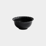 Montecito Ruffled Rim Black Ceramic Bowl, Small