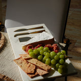 White Marble Tray with Set of 3 Cheese Tools