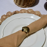 Cap Ferrat Fan Shell Brass Napkin Rings in Gold (Set of 4) (PRE-ORDER)