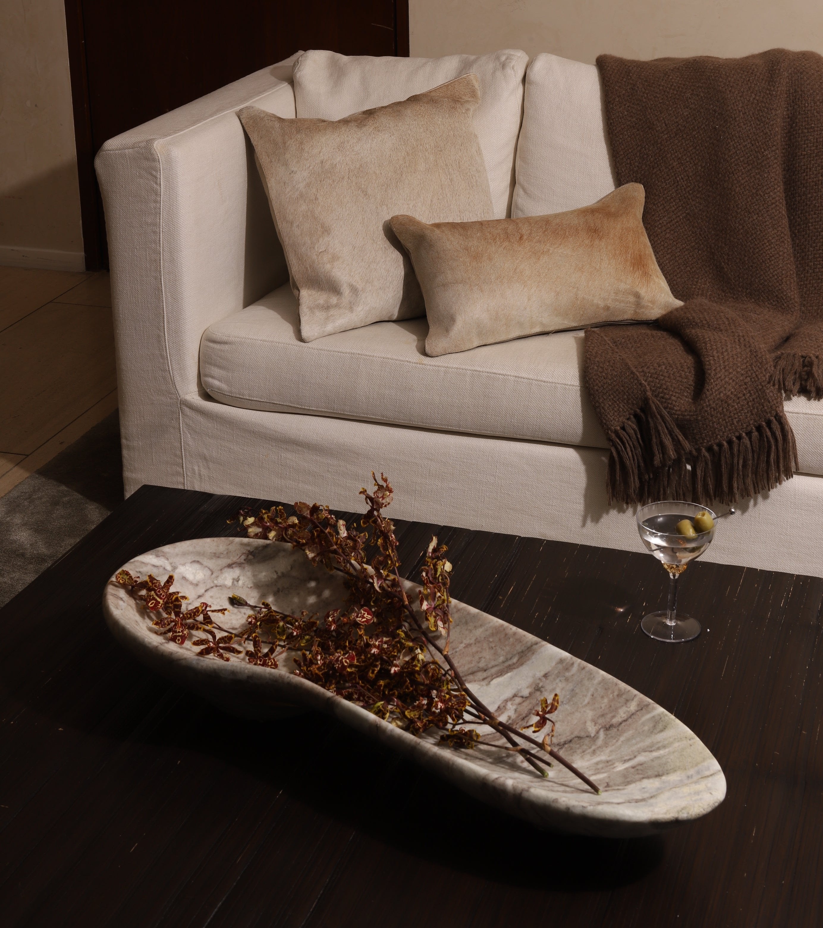 Image of Arabescato Large Organic Shape Marble Bowl