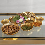 Cluster of Nine Round Serving Bowls - Gold