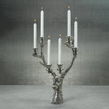 Stag Head 6-Tier Candleholder - Silver Antique - Large