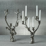Stag Head 6-Tier Candleholder - Silver Antique - Large
