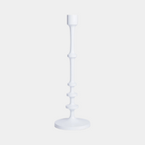 Lilou Matt White Metal Taper Candle Holder, 18.5 in