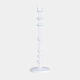 Lilou Matt White Metal Taper Candle Holder, 25 in
