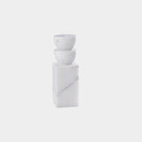 Stacked Design Marble Taper Candle Holder