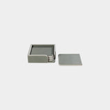 Nappa Leather 4-Piece Coaster Set on Tray