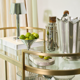 Spiga Stainless Steel Cocktail Shaker, Nickel with Amber Cap