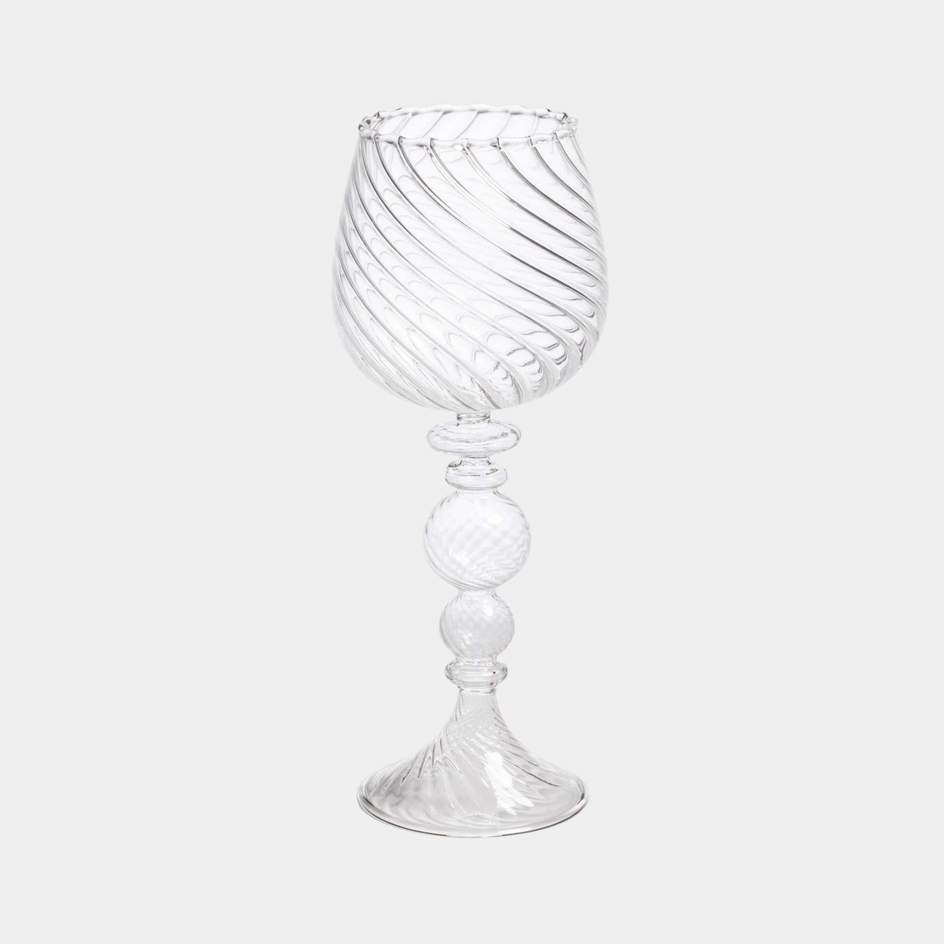 Rialto Twisted Optic White Wine Glasses (Set of 4)