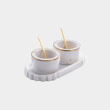 Calacatta Marble Condiment Set