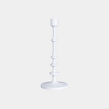 Lilou Matt White Metal Taper Candle Holder, 12.5 in
