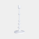 Lilou Matt White Metal Taper Candle Holder, 15.5 in