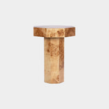 BurlWood Octagon Side Table, Tall