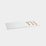 White Marble Tray with Set of 3 Cheese Tools