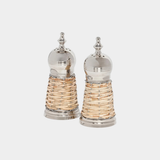 PRE-ORDER Cap Ferrat Rattan Covered Salt & Pepper Shaker Set