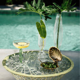 Côte d'Azur Fan Shell Lidded Bowl w/ Spoon in Gold