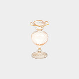 Treviso Optic Wave Glass Vase with Color Rim - Peach - Small (6 in)