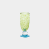 Antibes Bubble Mimosa & Bellini Stemware Glasses, Set of 4 - Green with Blue Base