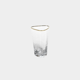 Aperitivo Hammered Highball Glasses with Gold Rim (Set of 4)