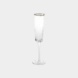 Aperitivo Hammered Champagne Flutes with Gold Rim (Set of 4)