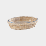 The Palmier Oval Pyrex in Rattan Basket