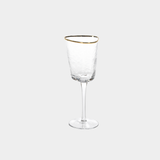 Aperitivo Hammered Wine Glasses with Gold Rim (Set of 4)