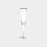 Aperitivo Hammered Champagne Flutes with Platinum Rim (Set of 4)