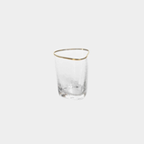 Aperitivo Hammered Double Old Fashioned Glasses with Gold Rim (Set of 4)