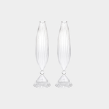 Flo Set Optic Glass Vases -12 inch (Set of 2)