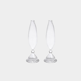 Flo Set Optic Glass Vases -10 inch (Set of 2)