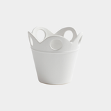 Petal Rim Flower Pot - White - Small