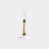 Isola Glass Tealight Lamp Candle Holder, Clear and Gold