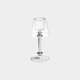 Isola Glass Tealight Lamp Candle Holder, Clear and Silver