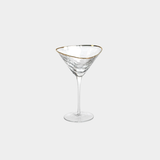 Aperitivo Hammered Martini Glasses with Gold Rim (Set of 4)