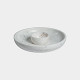 Roma White Marble Chip and Dip Bowl
