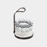 Tequilero 10-Piece Tequila Shot Set with Marble Cutting Board