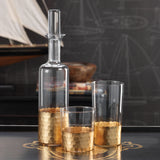 Fez Cut Glass Highball Glasses with Gold Leaf (Set of 4)