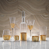 Fez Cut Glass Highball Glasses with Gold Leaf (Set of 4)