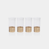 Image of Fez Cut Glass Highball Glasses with Gold Leaf