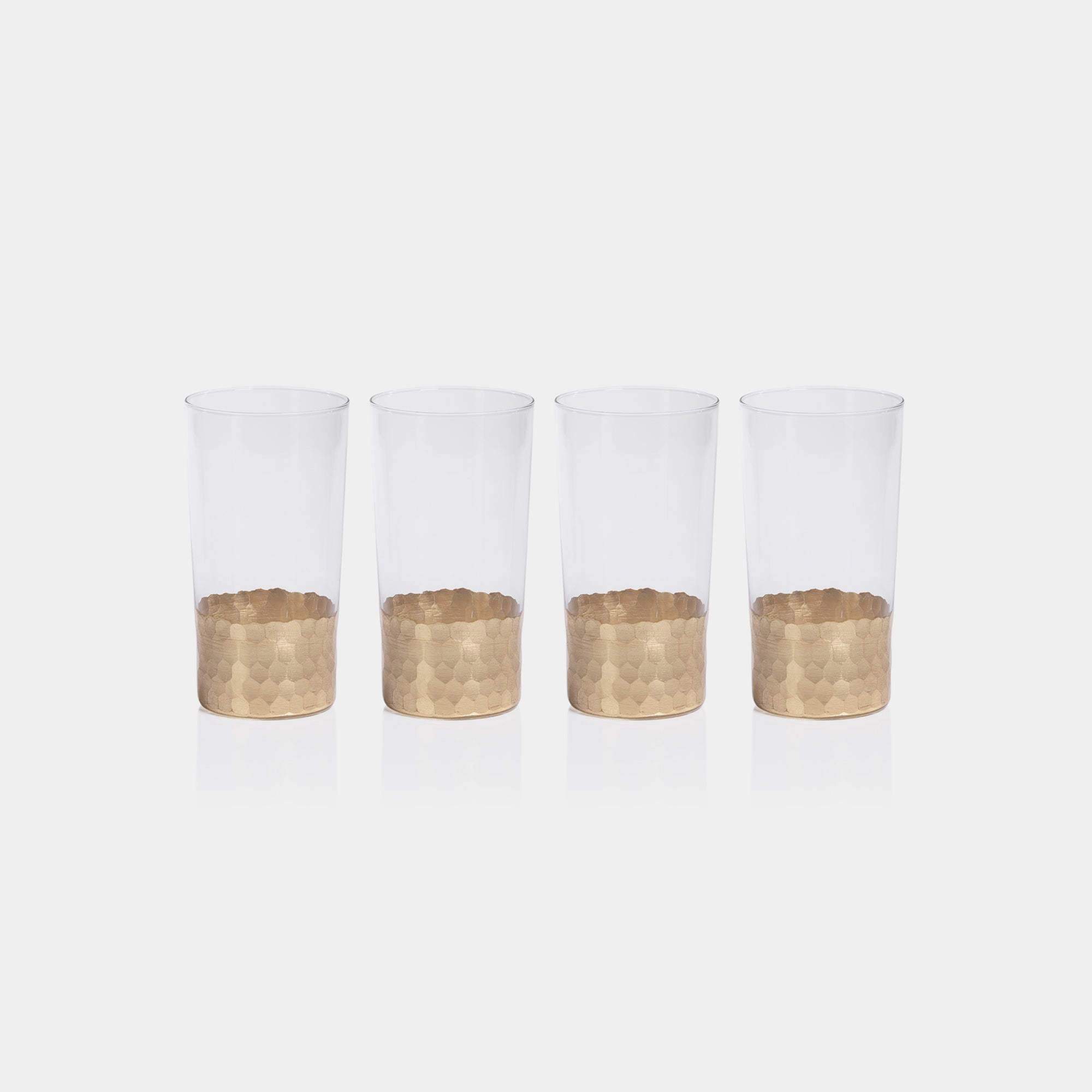 Image of Fez Cut Glass Highball Glasses with Gold Leaf