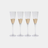Image of Fez Cut Glass Champagne Flutes with Gold Leaf