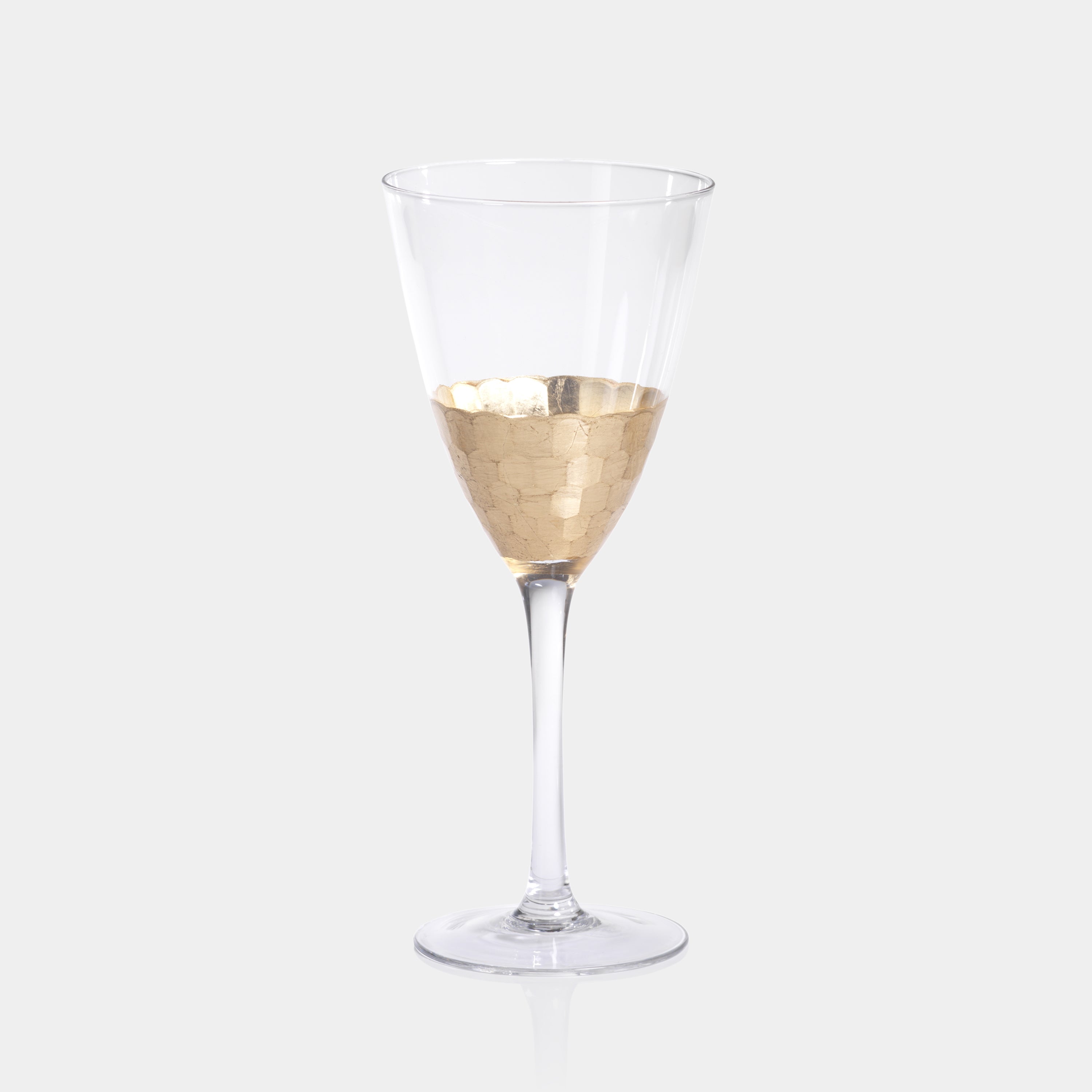 Image of Fez Cut Glass Red Wine Glasses with Gold Leaf