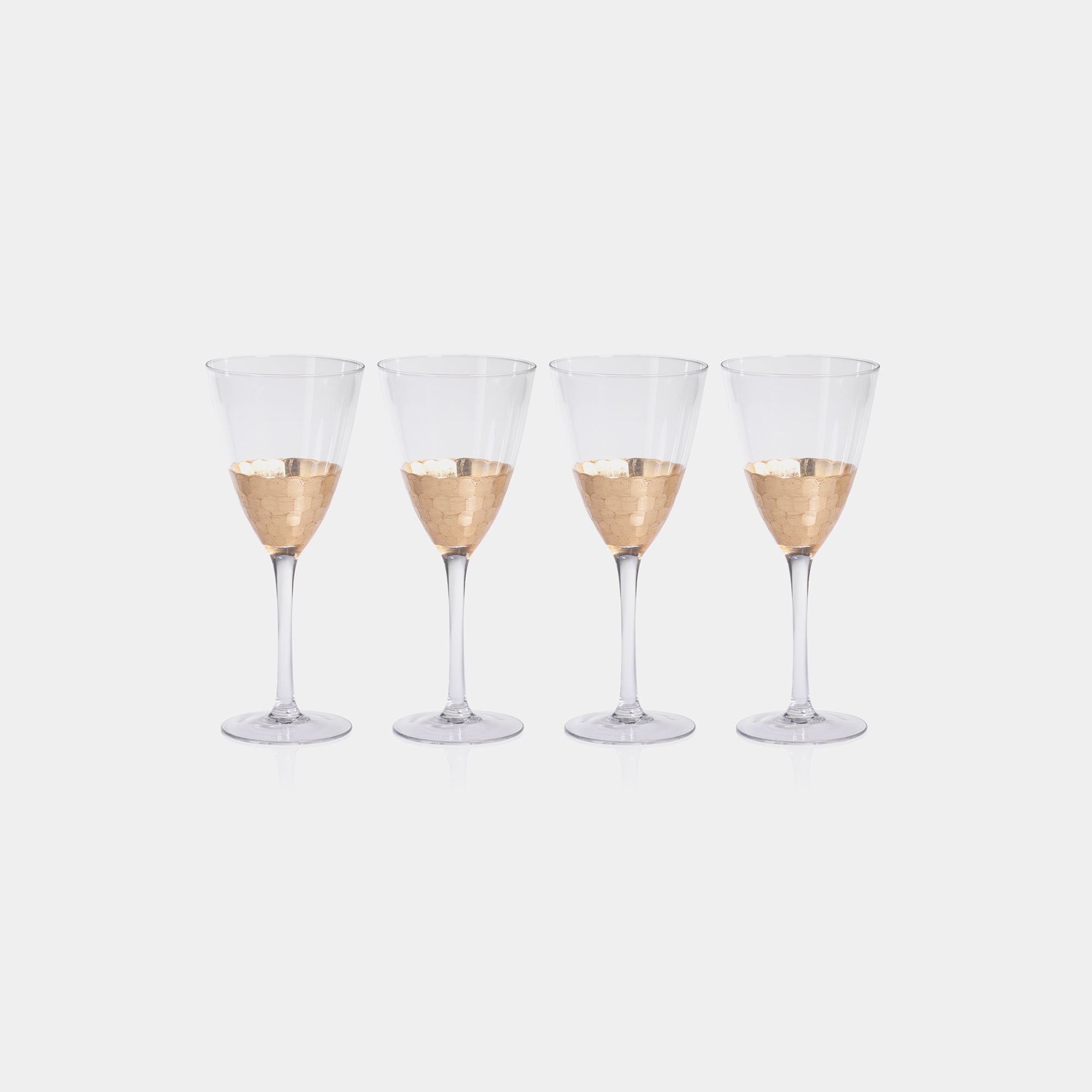 Image of Fez Cut Glass Red Wine Glasses with Gold Leaf
