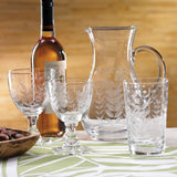 Spring Leaves Cut Design Red Wine Glass