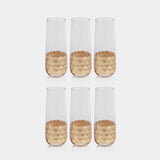 Image of Fez Cut Stemless Champagne Glasses with Gold Leaf