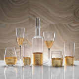 Image of Fez Cut Stemless Wine Glasses with Gold Leaf
