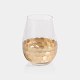 Image of Fez Cut Stemless Wine Glasses with Gold Leaf