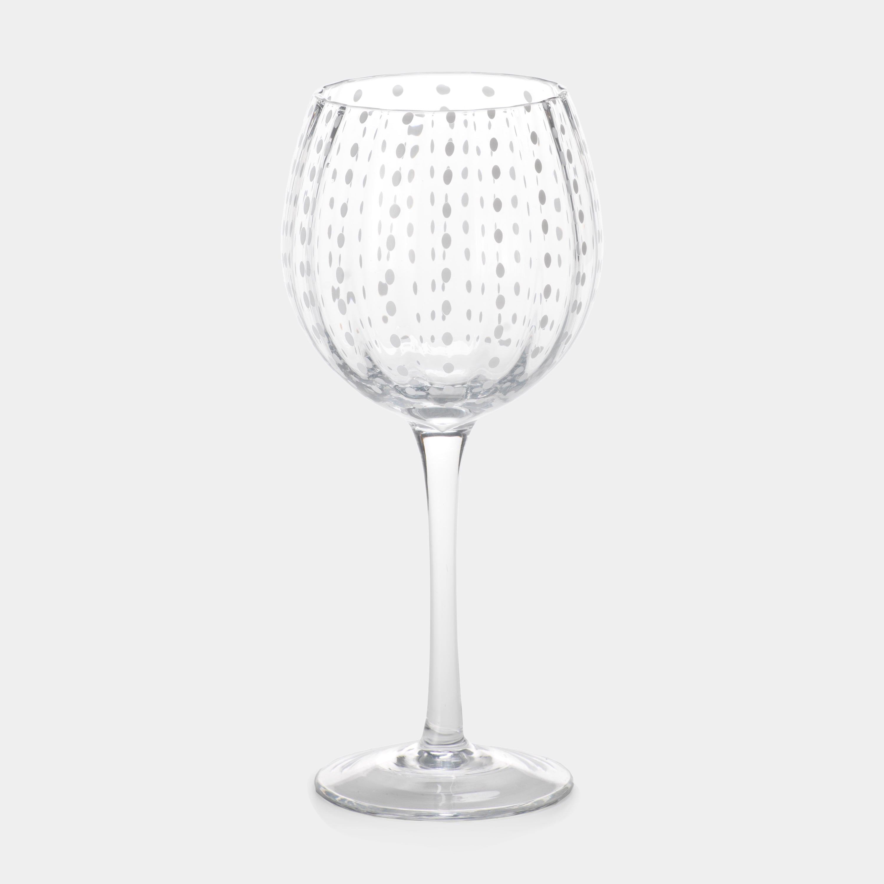 Image of White Dots Wine Goblets