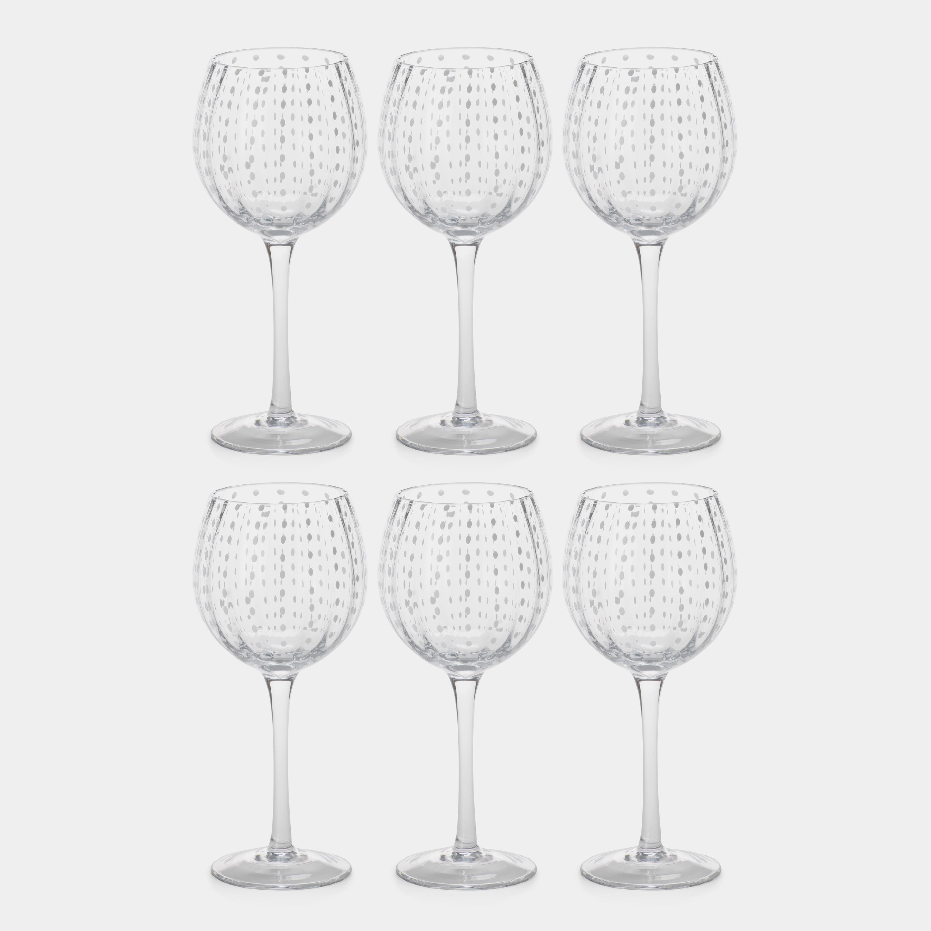 Image of White Dots Wine Goblets